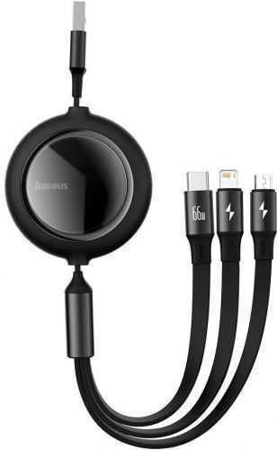 Adatkábel Baseus One-for-three Retractable Data Cable USB to M+L+C 1