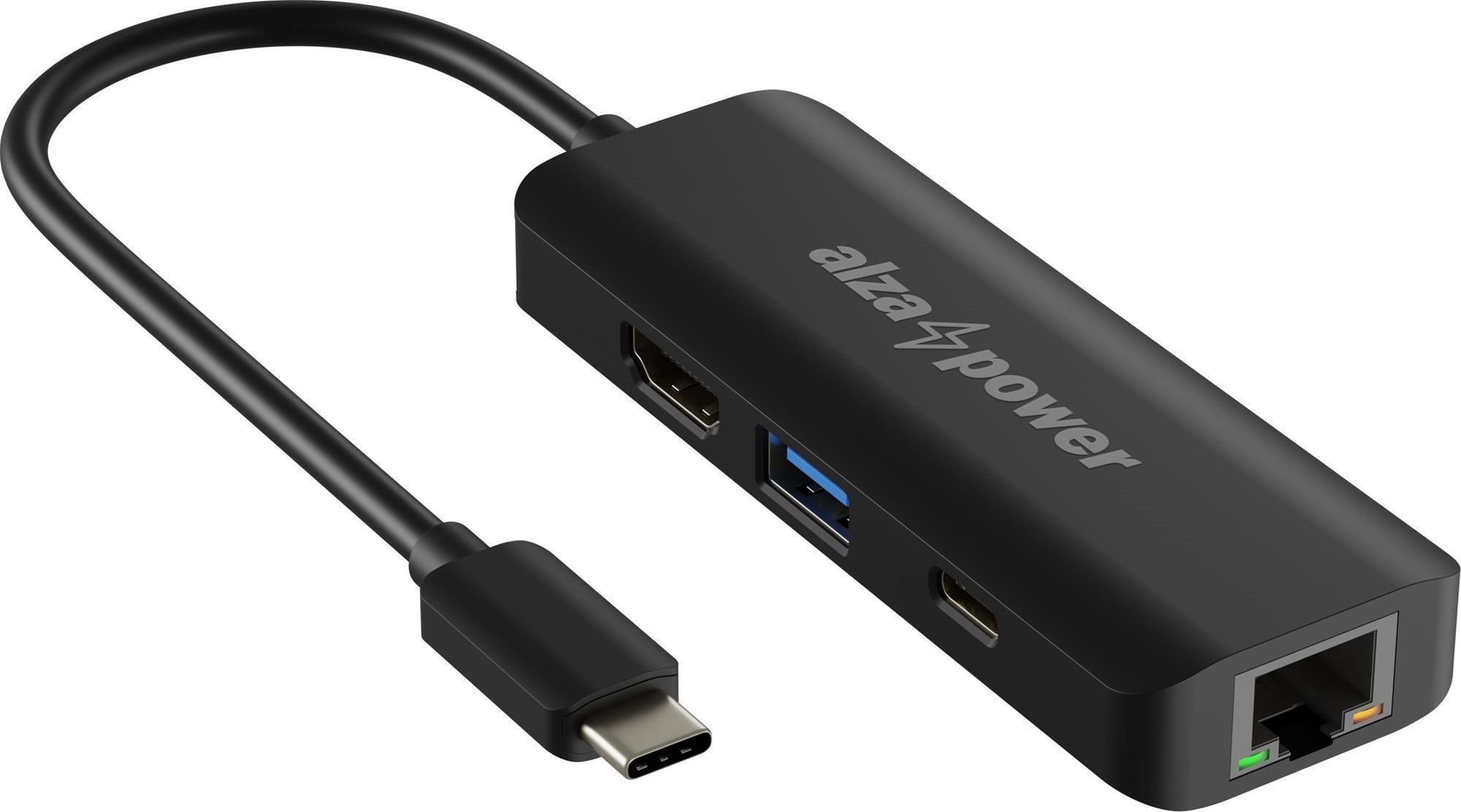 Dokkoló állomás AlzaPower USB-C Dock Station 4 az 1-ben fekete