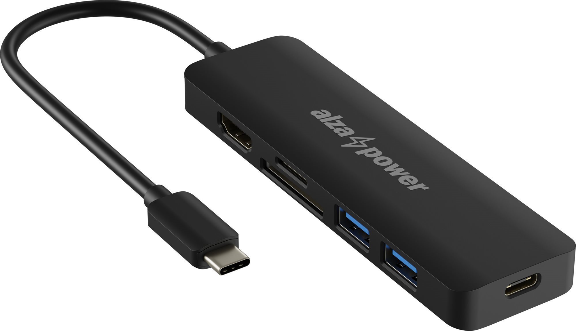 Dokkoló állomás AlzaPower USB-C Dock Station 6 az 1-ben fekete