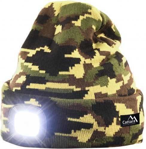 Fejlámpa Cattara ARMY sapka LED fénynel és USB töltéssel