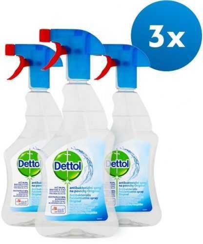 Fertőtlenítő DETTOL antibakteriális spray felületekre 3 × 500 ml