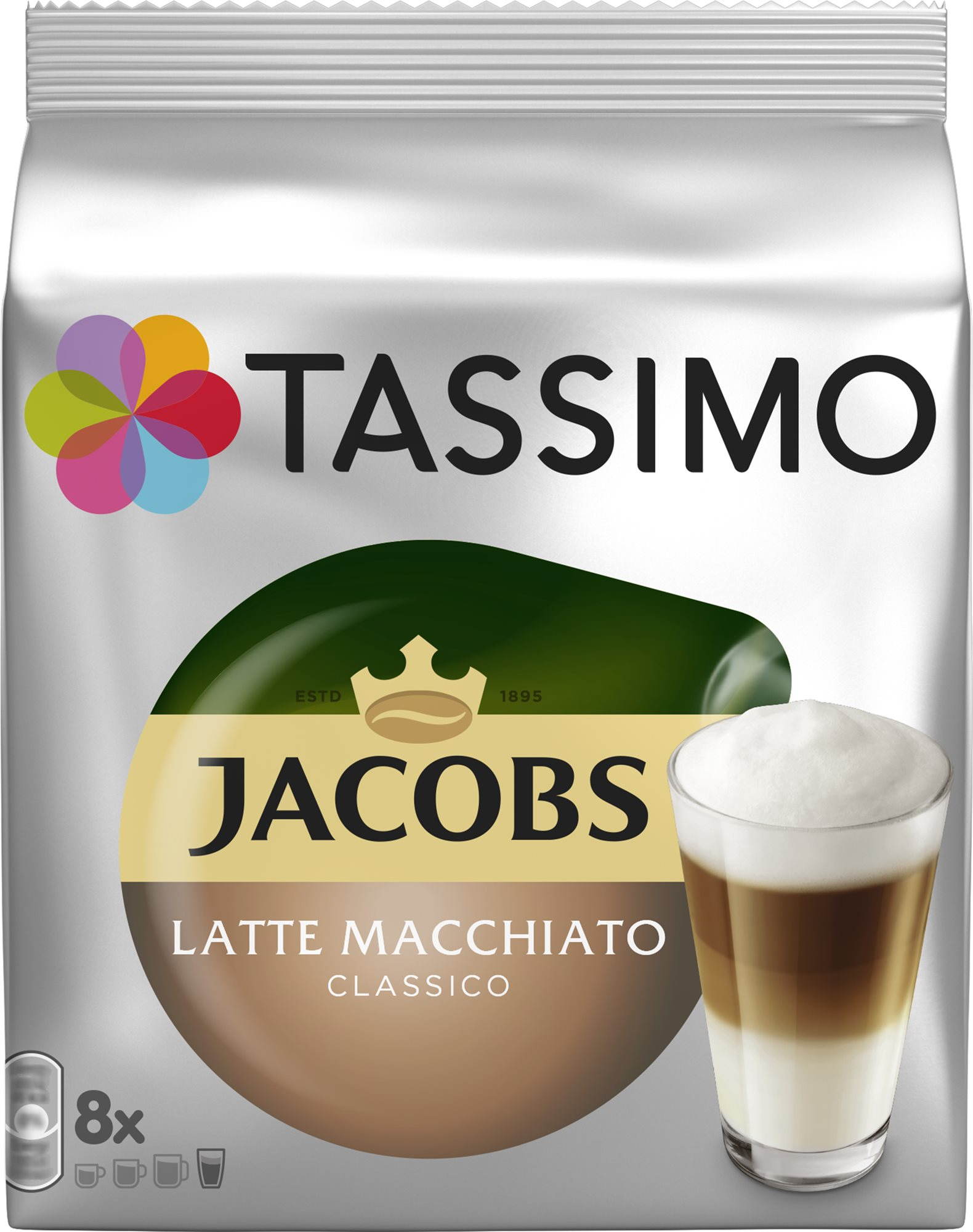 Kávékapszula TASSIMO Jacobs Latte Macchiato Kapszula 8 adag