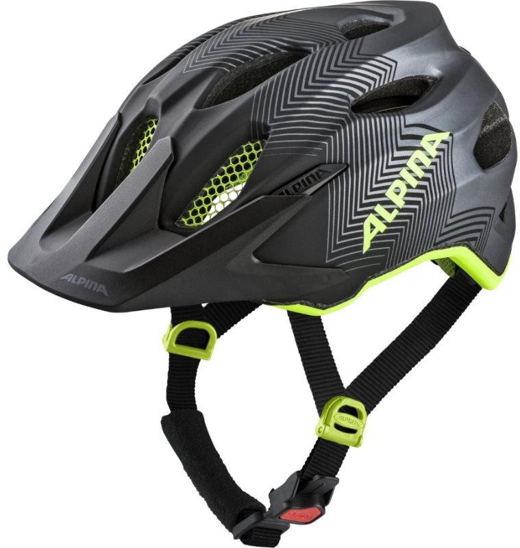 Kerékpáros sisak Alpina Carapax Jr. Black - Neon - Yellow Matt 51 - 56 cm