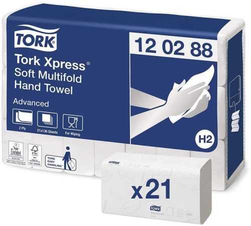 Kéztörlő papír TORK Xpress Soft Multifold H2