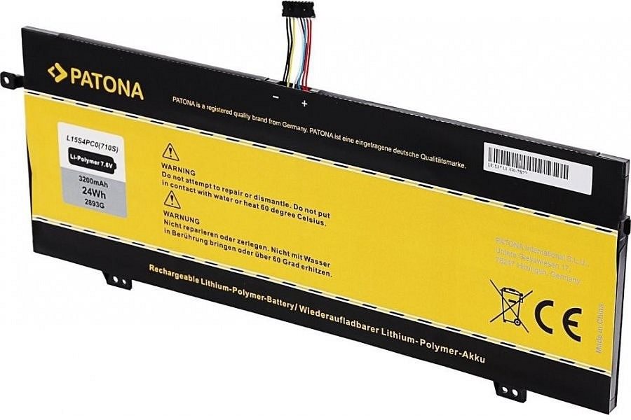 Laptop-akkumulátor Patona for Lenovo Ideapad 710S / xiaoxin Air 13 3200mAh Li-Pol 7.6V L15S4PC0