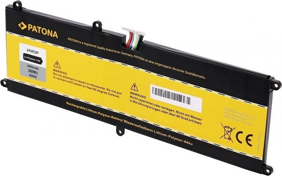 Laptop-akkumulátor Patron a DELL Latitude 11 5175 3400 mAh Li-Pol 7.6V 0RFH3V készülékhez