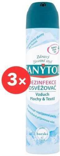 Légfrissítő SANYTOL fertőtlenítő légfrissítő hegyi illat 3×300 ml