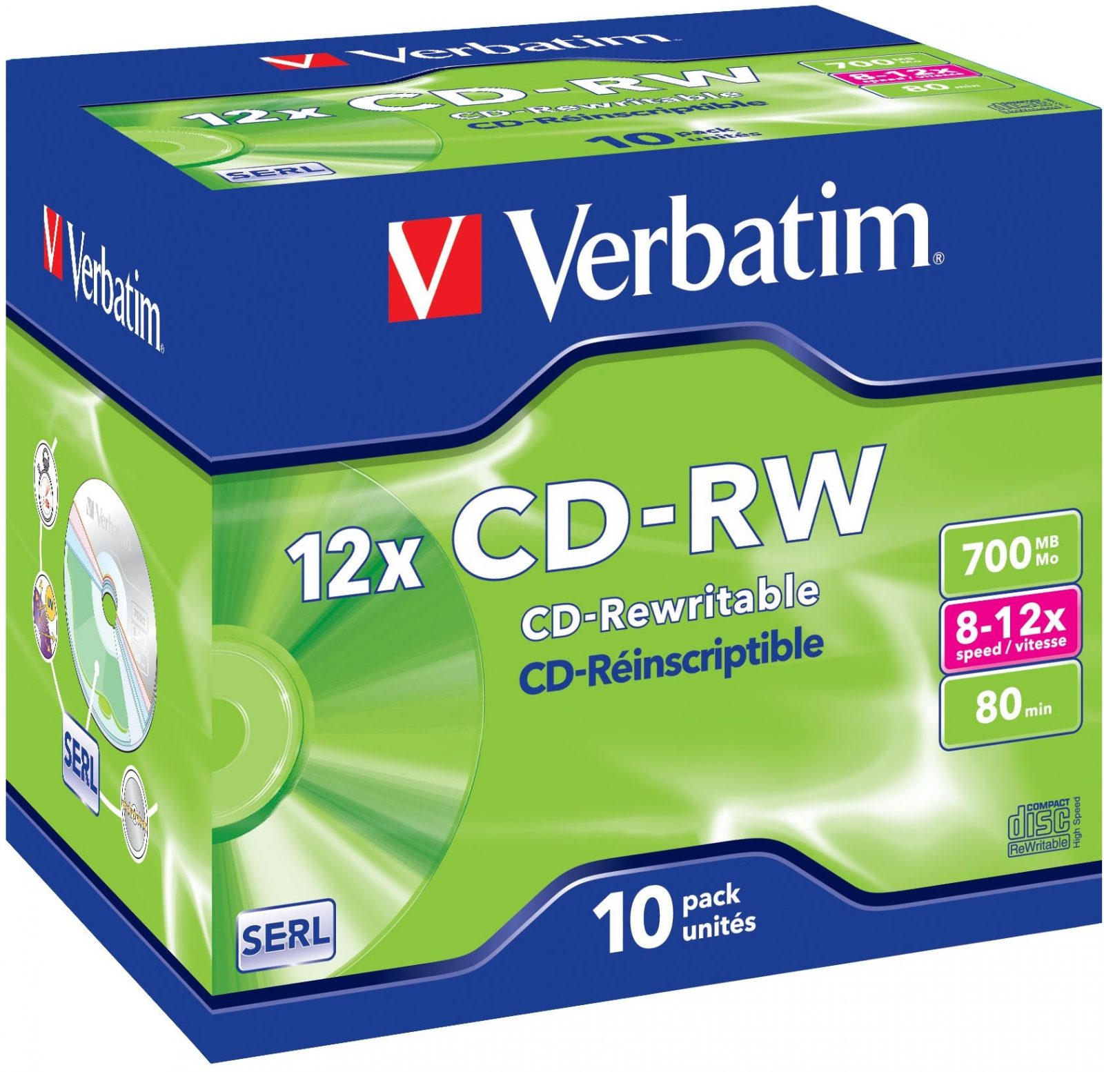 Média Verbatim CD-RW 12x