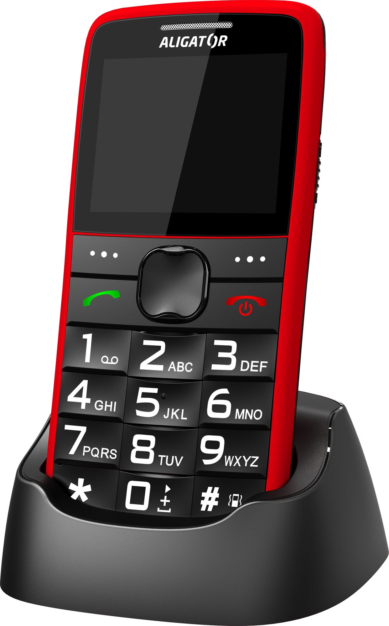 Mobiltelefon Aligator A675 Senior piros