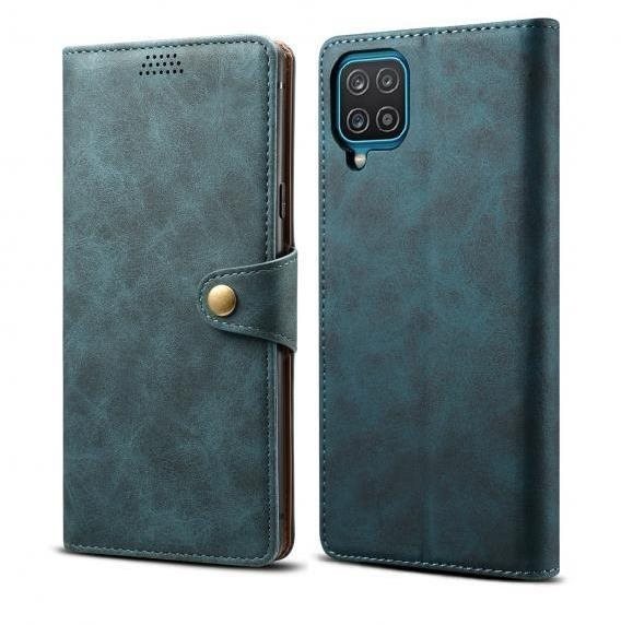 Mobiltelefon tok Lenuo Leather Samsung Galaxy A12 kék tok