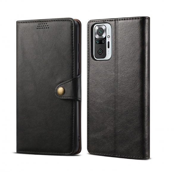 Mobiltelefon tok Lenuo Leather Xiaomi Redmi Note 10 Pro fekete tok