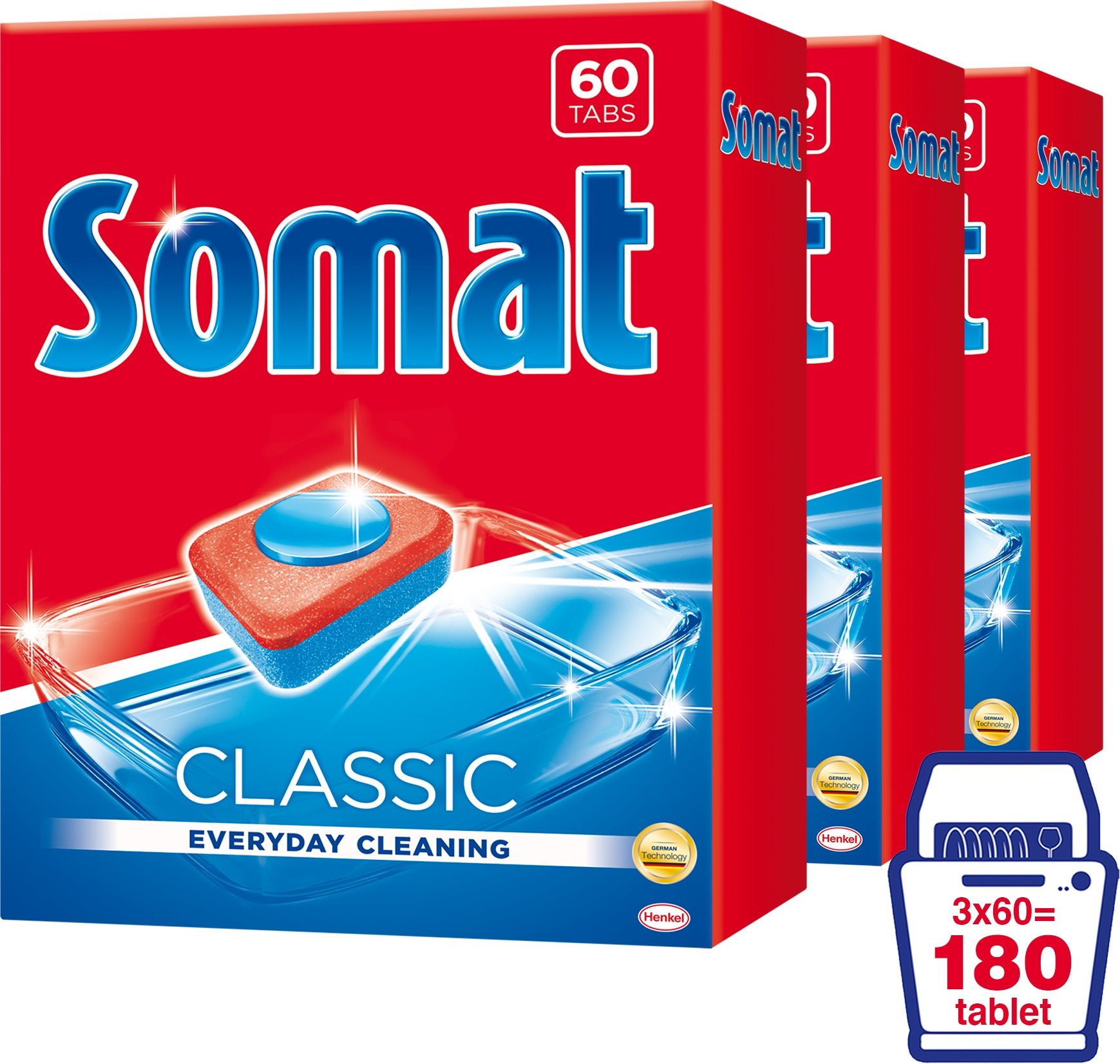 Mosogatógép tabletta SOMAT Classic 3 × 60 db