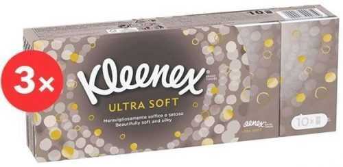 Papírzsebkendő KLEENEX Ultra Soft 3× (10x9 db)