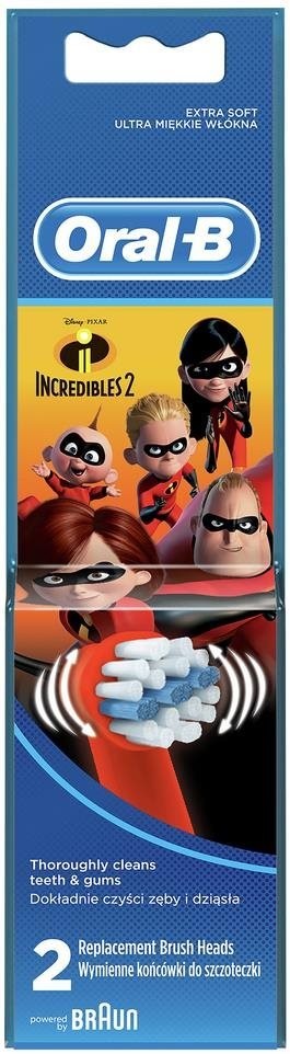 Pótfej elektromos fogkeféhez Oral-B elektromos fogkefe pótfej Incredibles 2 db