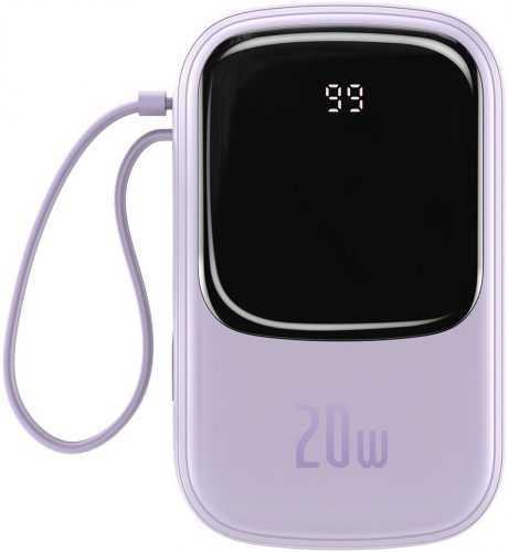 Powerbank Baseus Qpow Digital Display Quick Charging Power Bank 20000 mAh 20 W Purple + IP Cable