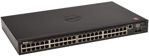 Switch Dell Networking N2048 L2 48x 1GbE + 2x 10GbE SFP+ fixed ports Stacking IO to PSU airflow AC