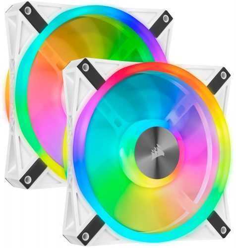 Számítógép ventilátor Corsair iCUE QL140 RGB 140mm White Dual Fan Kit