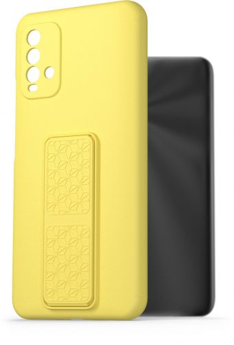 Telefon tok AlzaGuard Liquid Silicone Case with Stand - Xiaomi Redmi 9T sárga