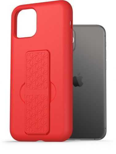 Telefon tok AlzaGuard Liquid Silicone Case with Stand iPhone 11 Pro piros tok