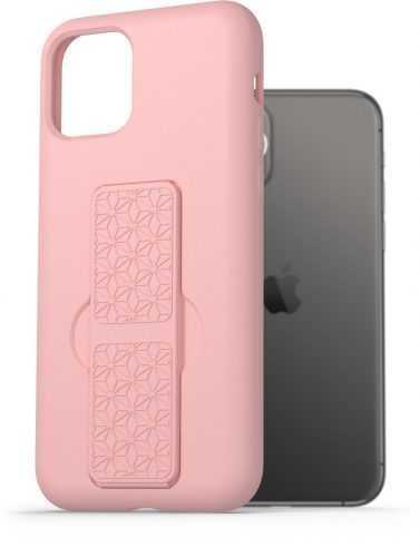 Telefon tok AlzaGuard Liquid Silicone Case with Stand iPhone 11 Pro rózsaszín tok