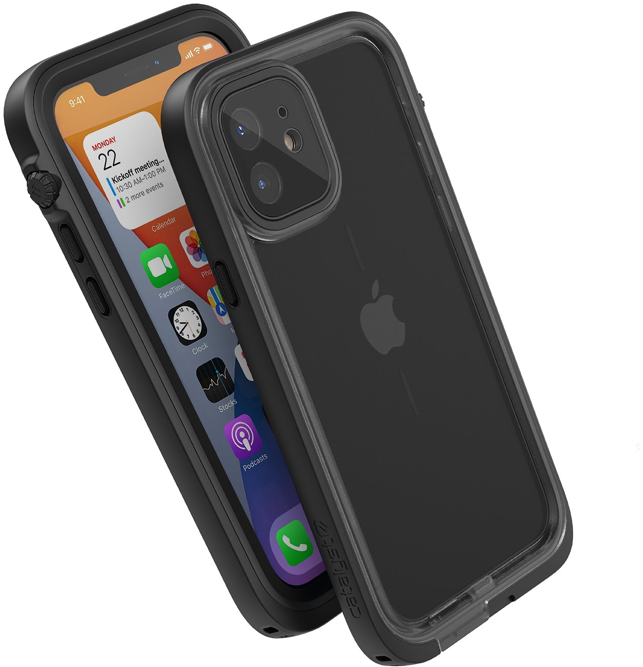 Telefon tok Catalyst Total Protection iPhone 12 fekete ütésálló tok