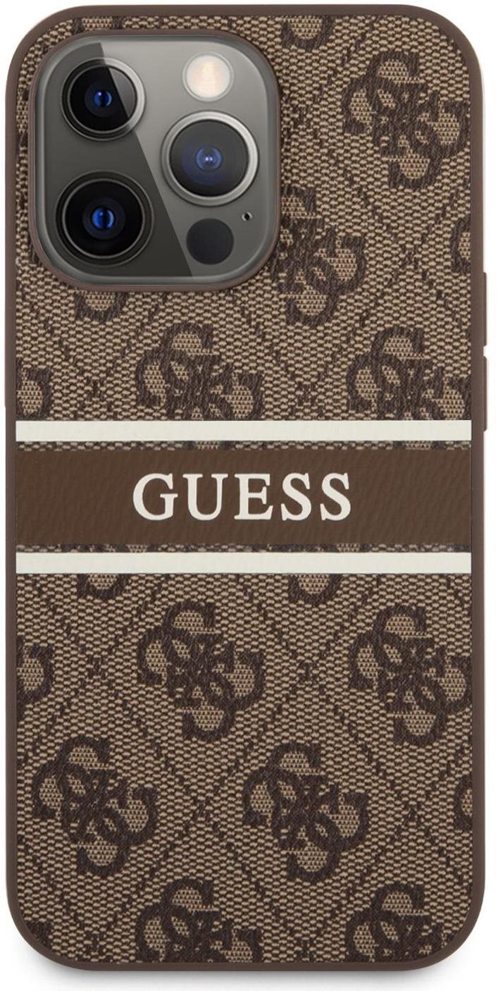 Telefon tok Guess PU 4G Printed Stripe Apple iPhone 13 Pro barna tok