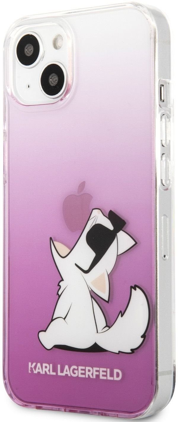 Telefon tok Karl Lagerfeld PC/TPU Choupette Eat Apple iPhone 13 mini rózsaszín tok