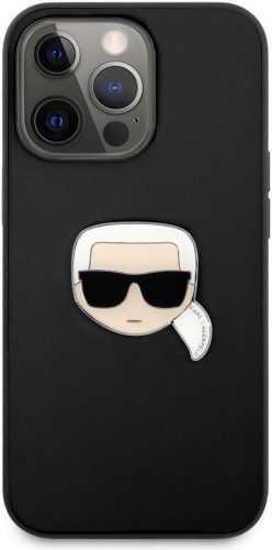 Telefon tok Karl Lagerfeld PU Leather Karl Head Apple iPhone 13 Pro Max fekete tok