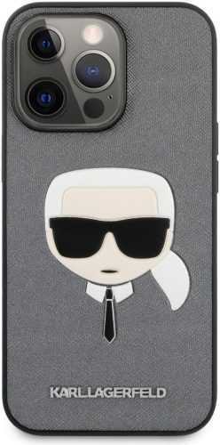 Telefon tok Karl Lagerfeld PU Saffiano Karl Head pple iPhone 13 Pro Max ezüst tok