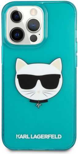 Telefon tok Karl Lagerfeld TPU Choupette Head Apple iPhone 13 Pro Max Fluo Blue tok