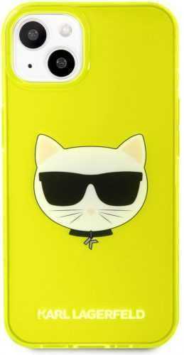 Telefon tok Karl Lagerfeld TPU Choupette Head Apple iPhone 13 mini Fluo Yellow tok