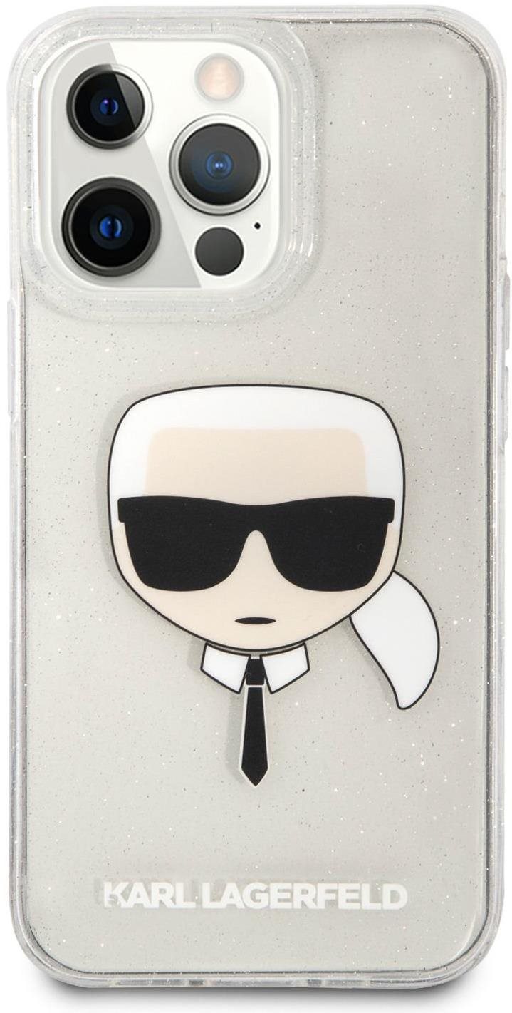 Telefon tok Karl Lagerfeld TPU Full Glitter Karl Head Apple iPhone 13 Pro Max ezüst tok