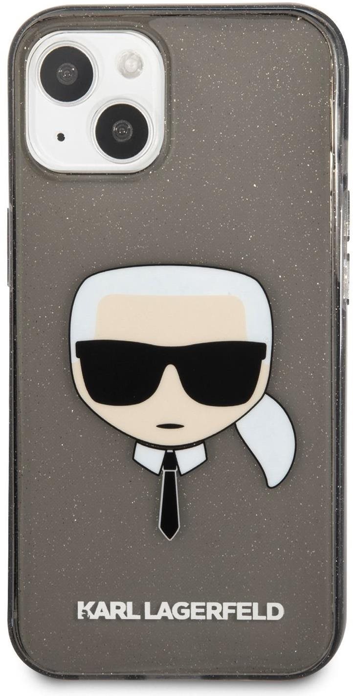 Telefon tok Karl Lagerfeld TPU Full Glitter Karl Head Apple iPhone 13 mini fekete tok