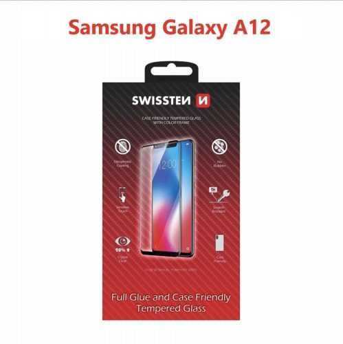 Üvegfólia Swissten Case Friendly a Samsung Galaxy A12 készülékhez - fekete