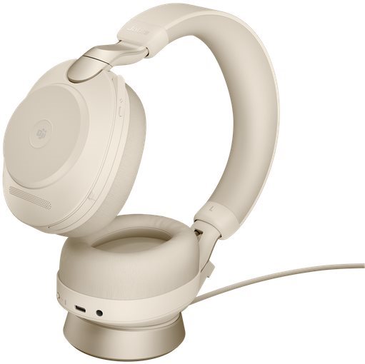 Vezeték nélküli fül-/fejhallgató Jabra Evolve2 85 MS Stereo USB-C Stand Beige