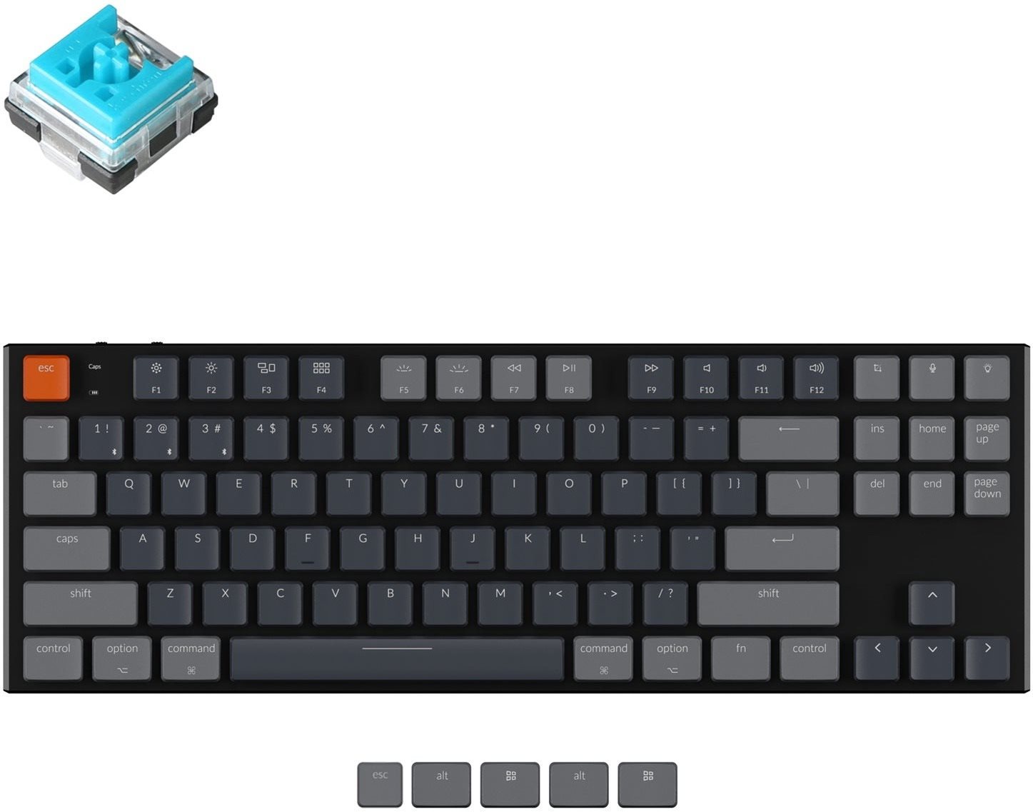 Gamer billentyűzet Keychron K1SE TKL Ultra-Slim Low Profile Hot-Swappable Optical Blue Switch - US