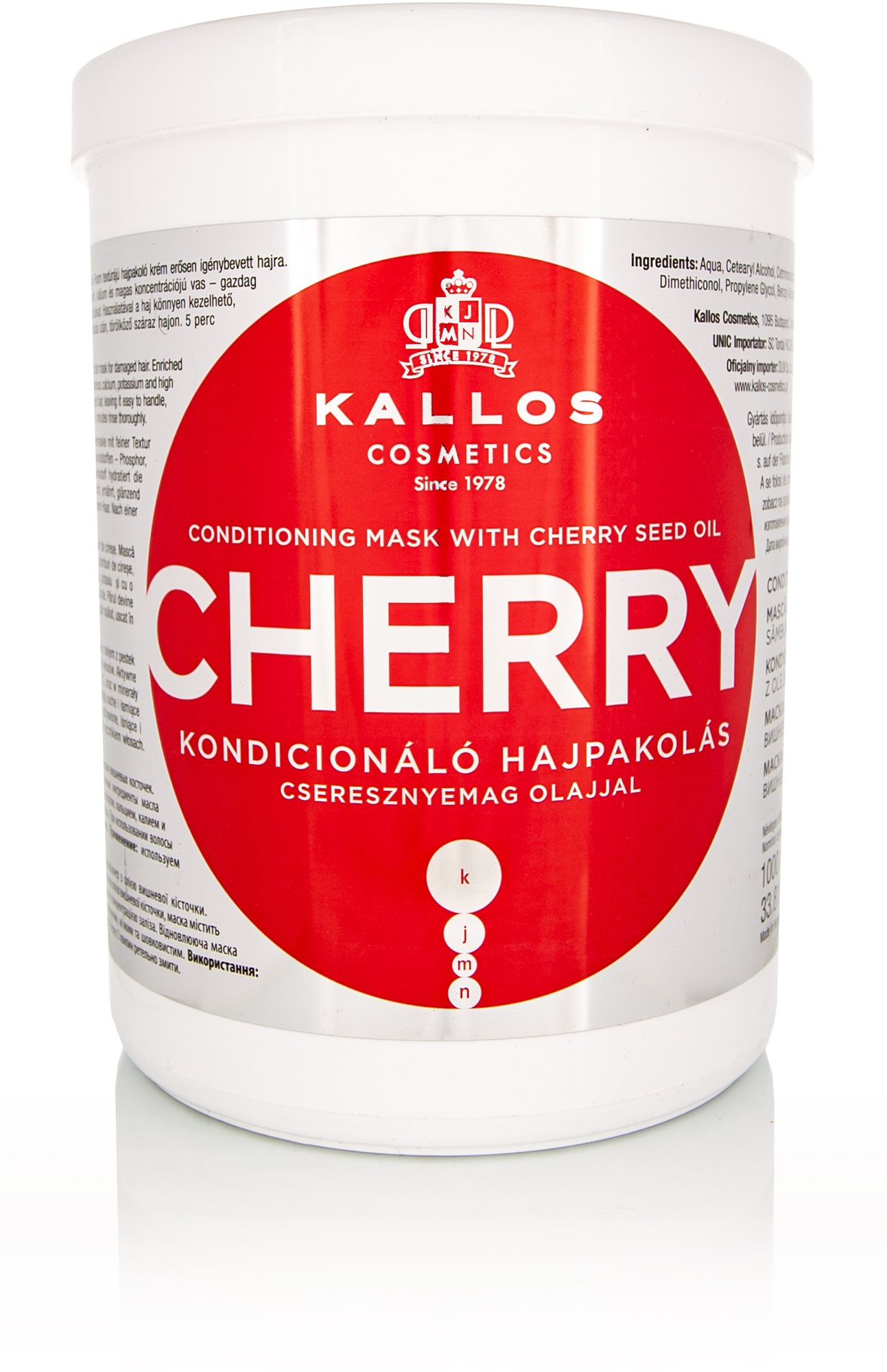 Hajpakolás KALLOS KJMN Cherry Conditioning Mask 1000 ml