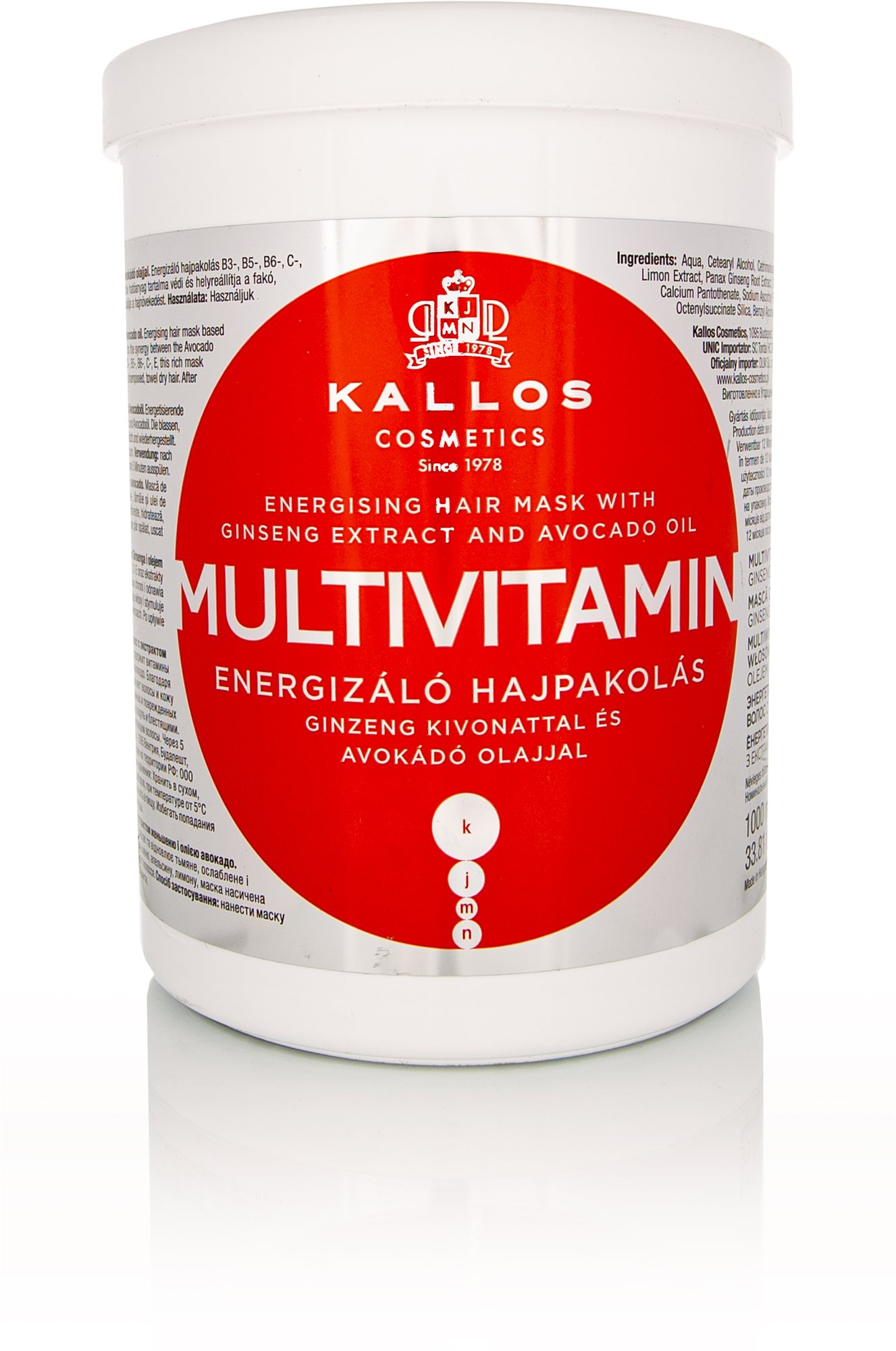 Hajpakolás KALLOS KJMN Multivitamin Mask 1000 ml