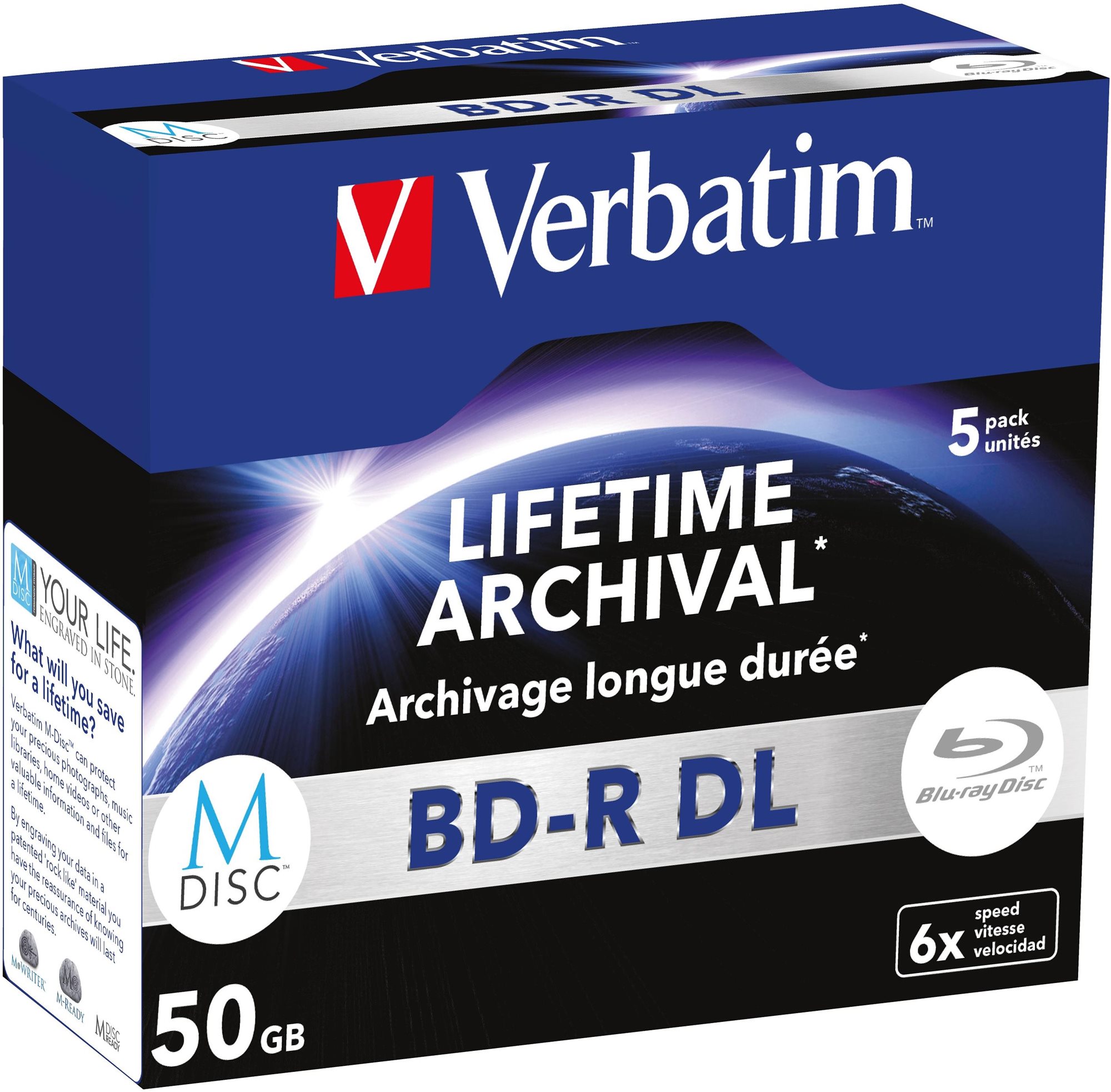 Média VERBATIM M-DISC BD-R DL 50GB
