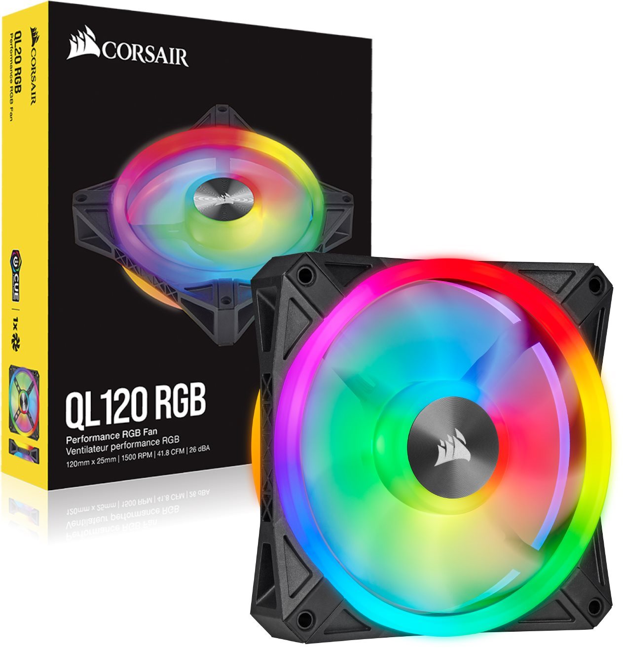 Számítógép ventilátor Corsair iCUE QL120 RGB 120 mm PWM Single