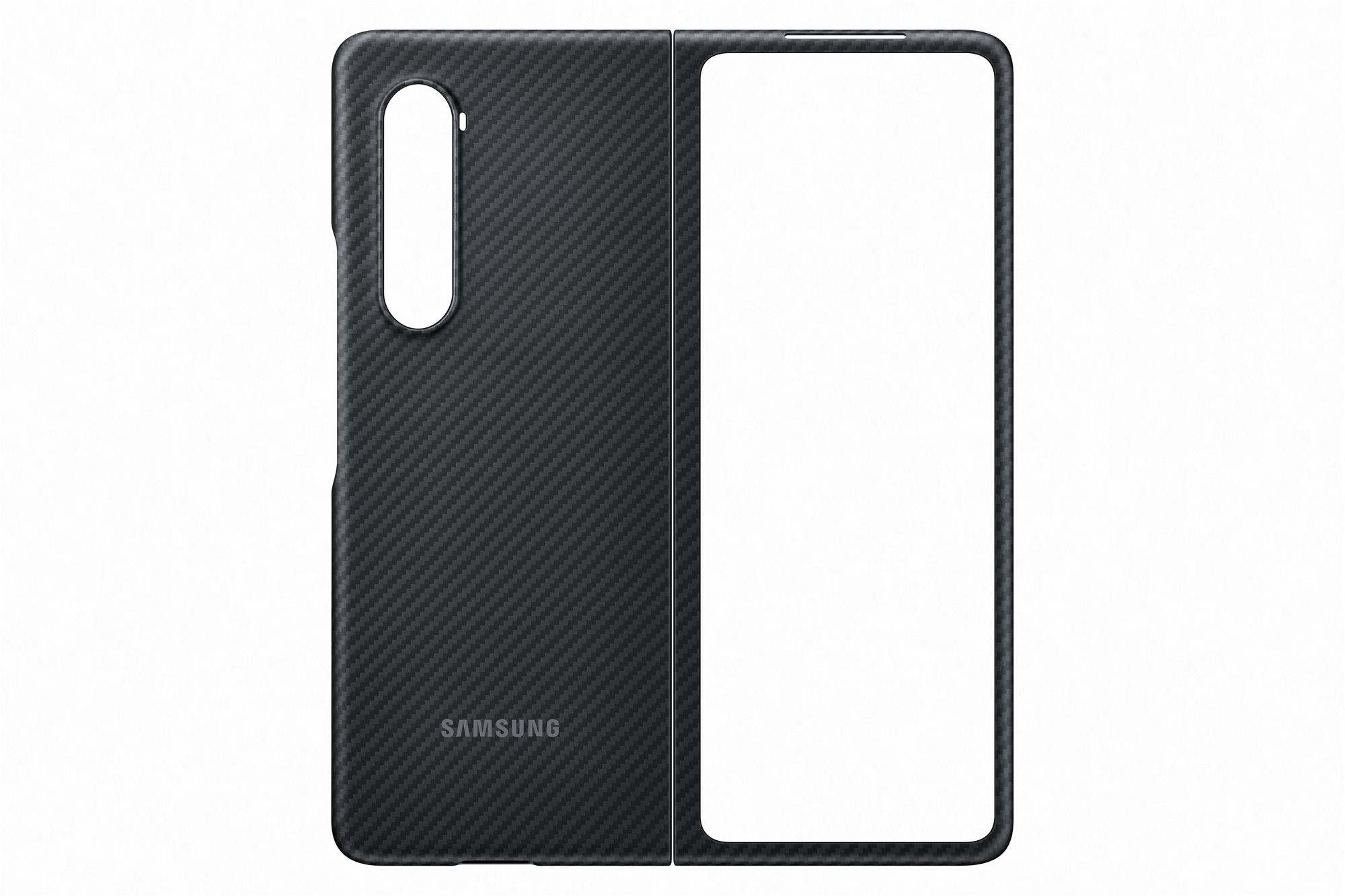 Telefon tok Samsung Galaxy Z Fold3 fekete aramid tok