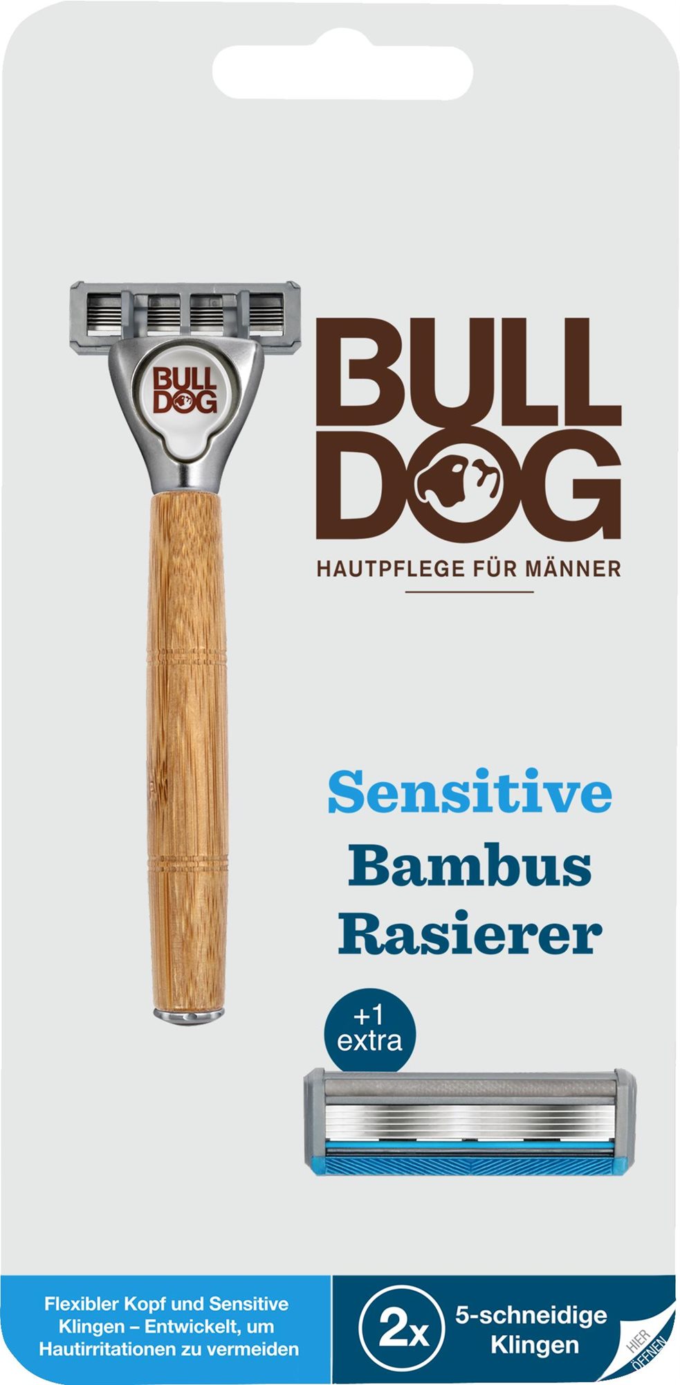 Borotva BULLDOG Sensitive Bamboo borotva + 2 tartalék fej