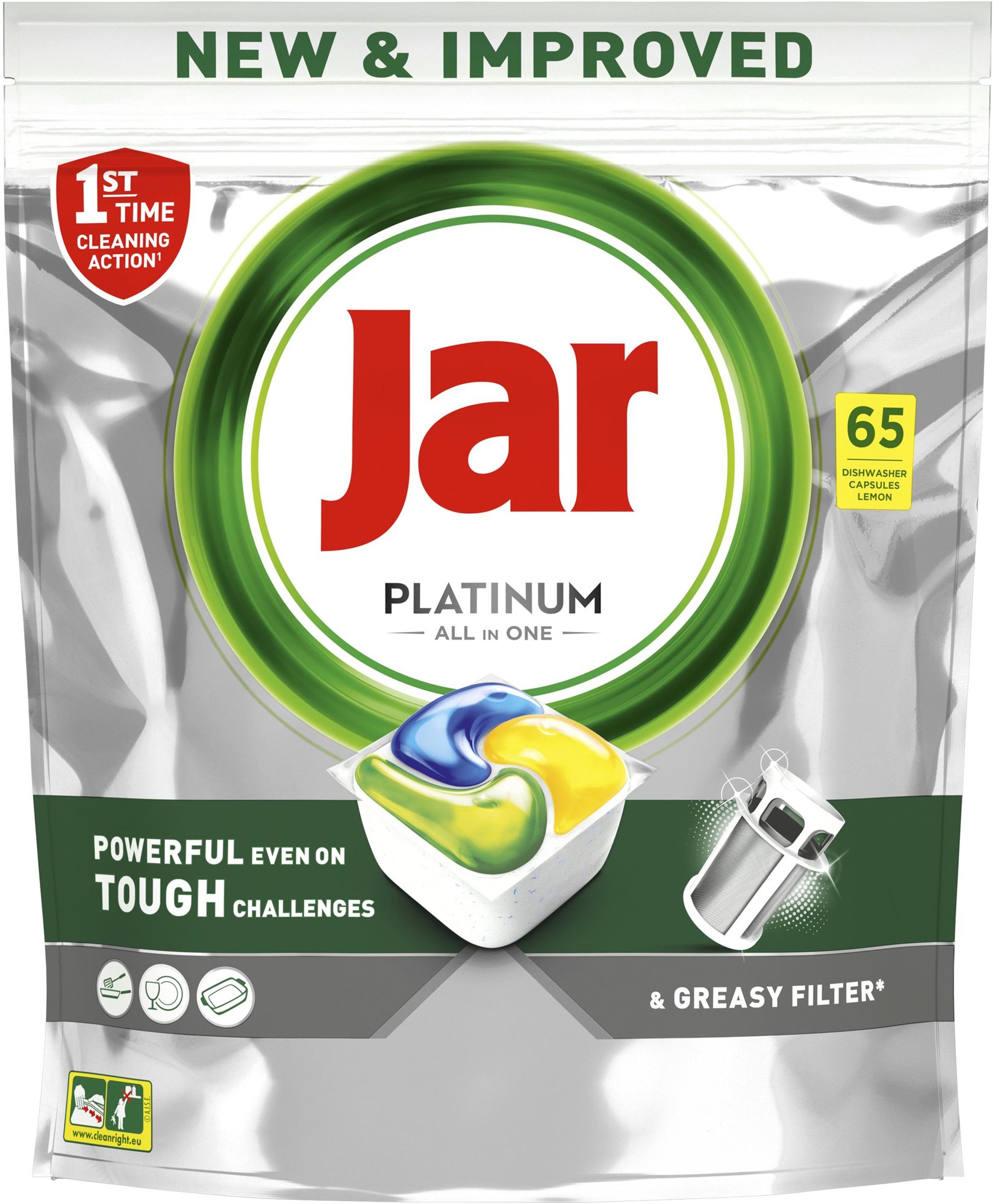 Mosogatógép tabletta JAR Platinum Lemon 65 db