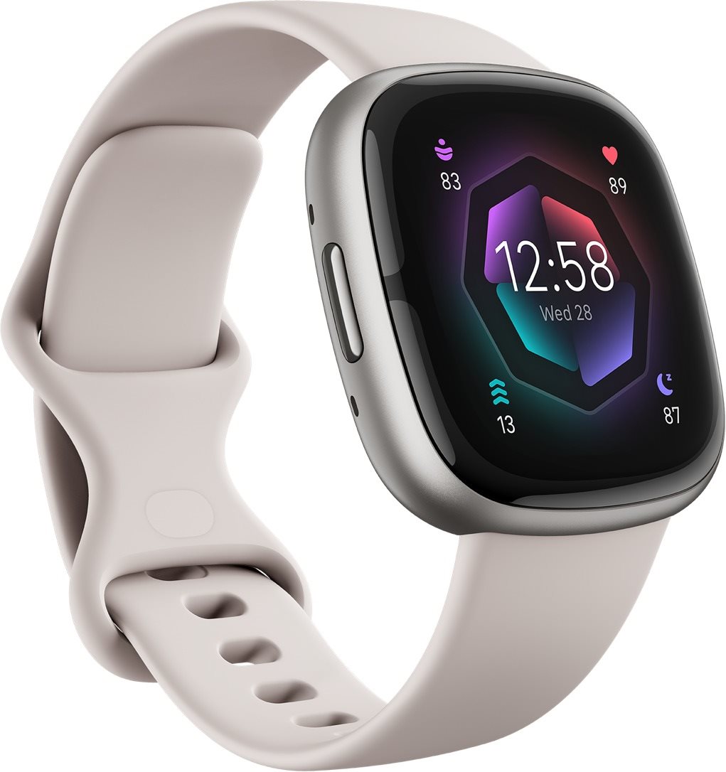 Okosóra Fitbit Sense 2 Lunar White / Platinum