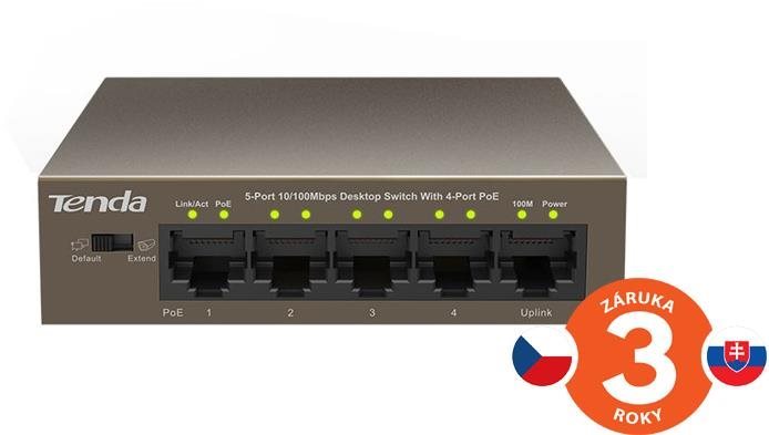 Switch Tenda TEF1105P-4-38W 5x Switch 4x PoE-vel