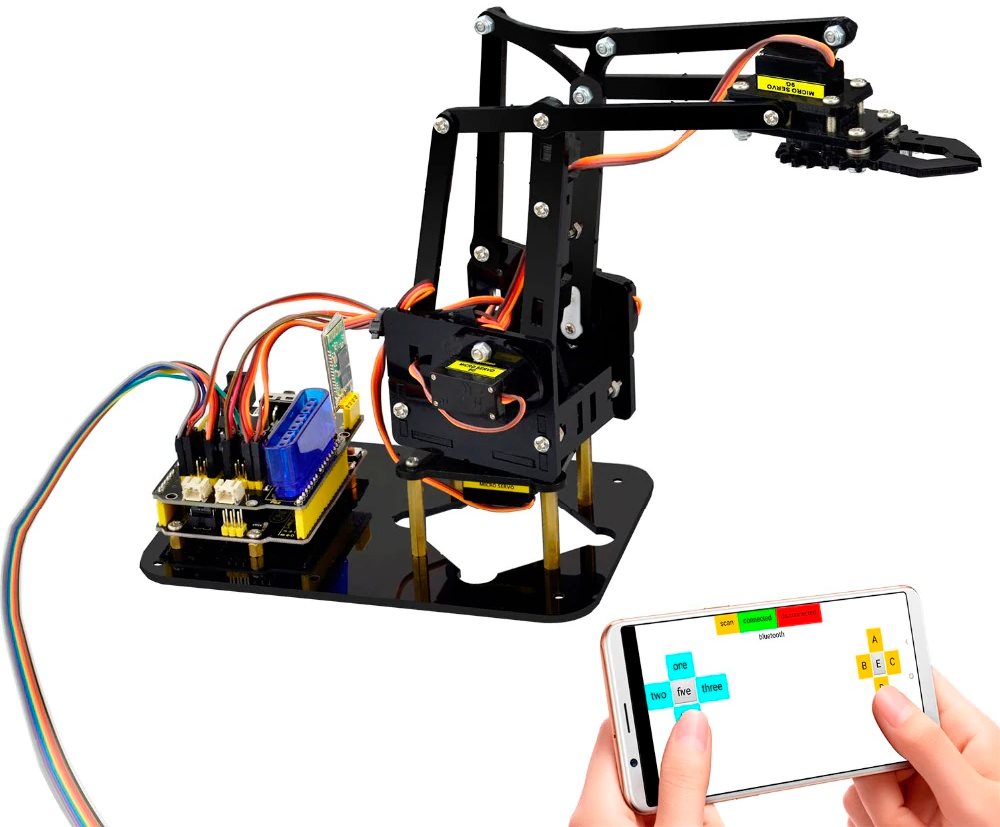 Elektromos építőkészlet Arduino mechanikus kar készlet