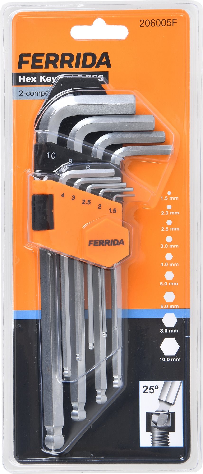 Imbuszkulcs készlet FERRIDA Hex Key Set 9PCS