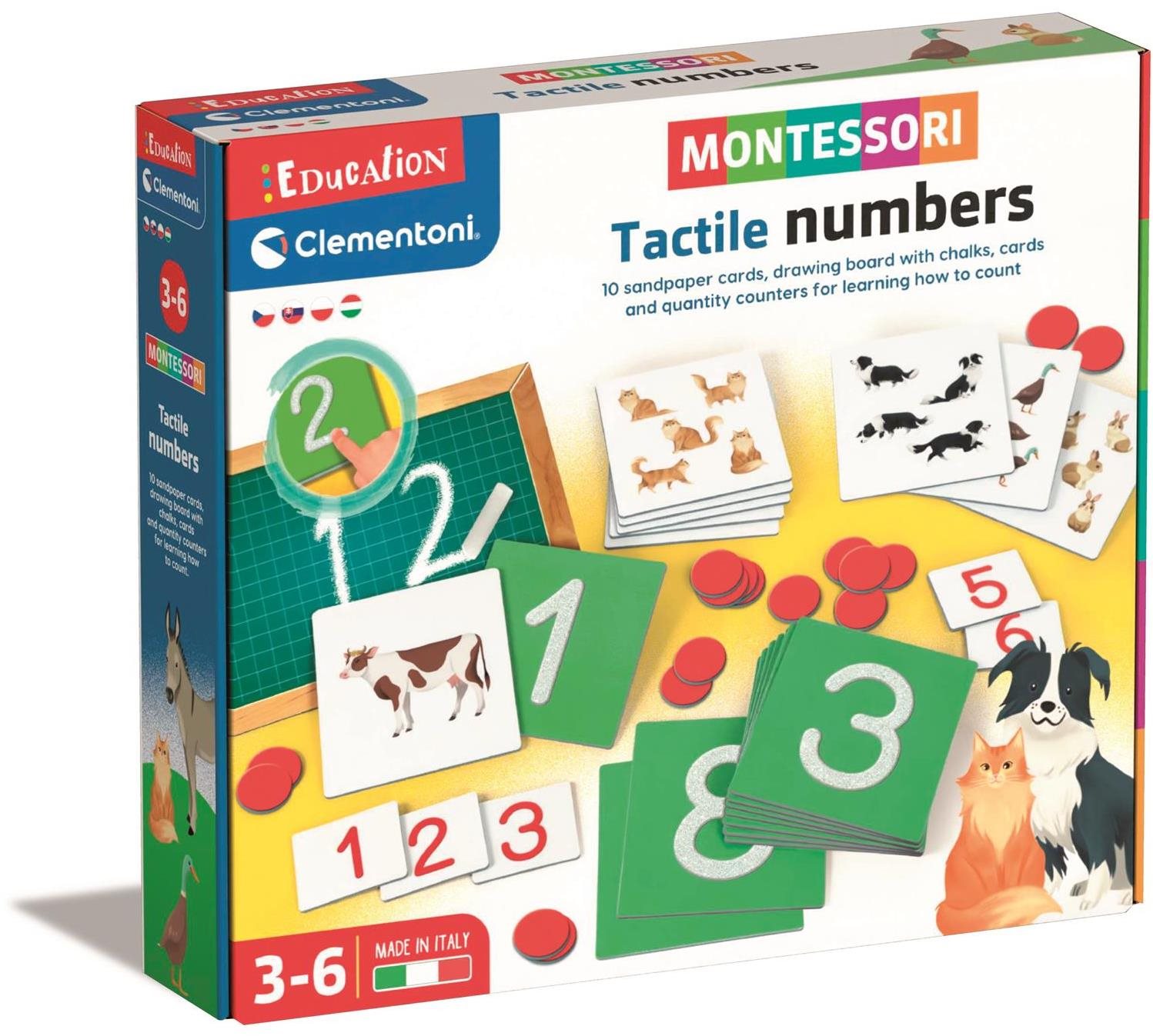 Interaktív játék MONTESSORI játék TACTILE NUMBERS