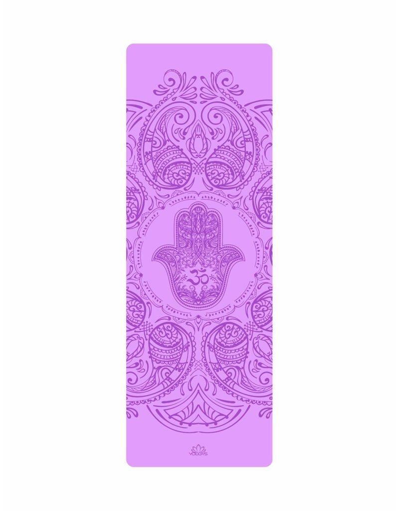 Jógaszőnyeg YOGGYS - Csúszásmentes jógaszőnyeg HAMSA PURPLE