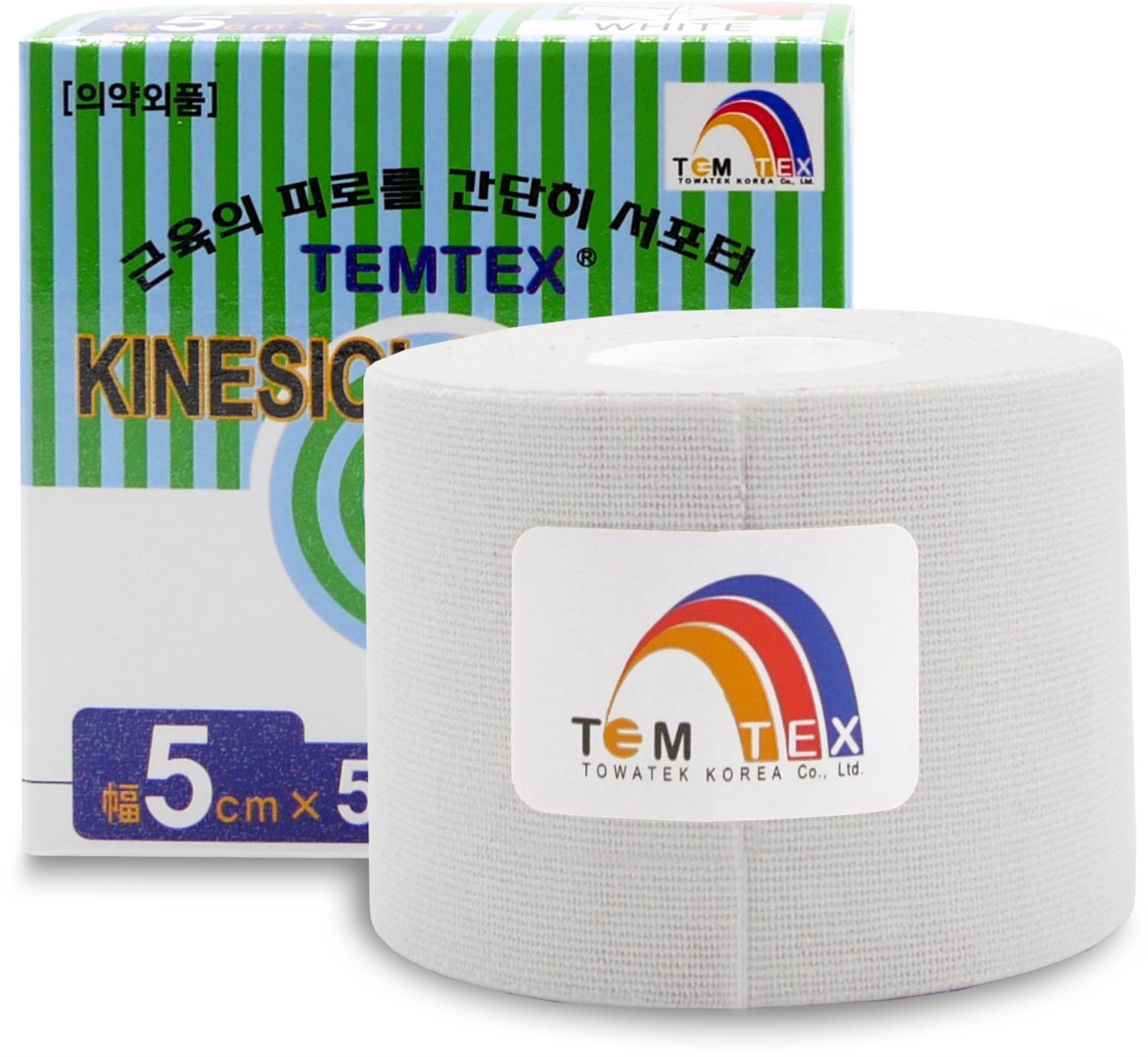 Kineziológiai tapasz Temtex tape Classic fehér 5 cm